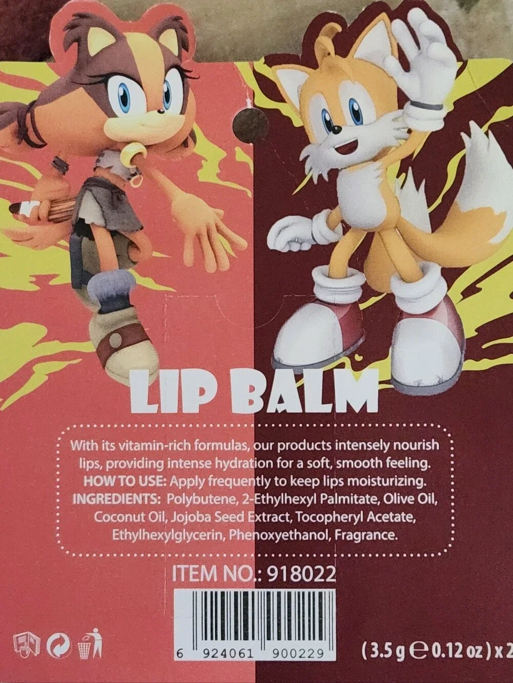 Lip Balm Duo-Sonic The Hedgehog NWOT